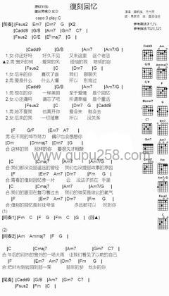 薛凯琪,方大同《复刻回忆》吉他谱(降E调,弹唱版)