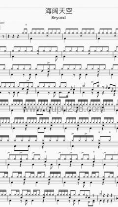 Beyond《海阔天空》打击乐谱(C调,中等难度,演奏版)
