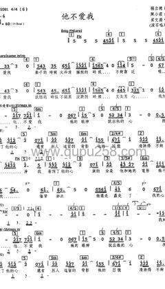 莫文蔚《他不爱我》人声谱(G调,弹唱版)