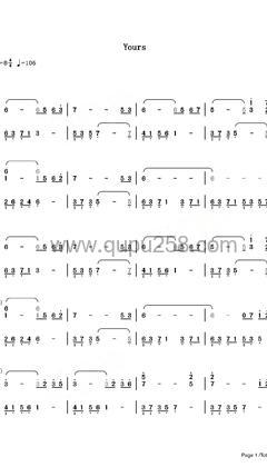 July《Yours》钢琴谱(B调,演奏版)