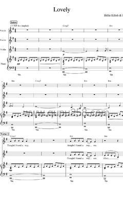 Billie Eilish,Khalid《lovely》吉他谱(G调,弹唱版)