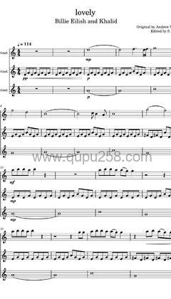Billie Eilish,Khalid《lovely》单簧管谱(C调,演奏版)