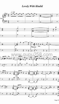 Billie Eilish,Khalid《lovely》钢琴谱(G调,演奏版)