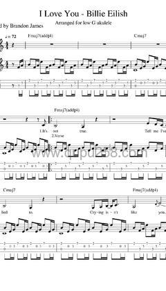 Billie Eilish《i love you》钢琴谱(C调,弹唱版)