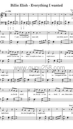 Billie Eilish《everything i wanted》钢琴谱(G调,弹唱版)