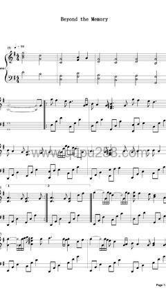 July《Beyond The Memory》钢琴谱(G调,演奏版)