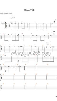 任贤齐《伤心太平洋》吉他谱(C调,演奏版)