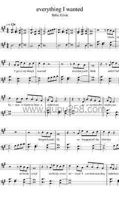 Billie Eilish《everything i wanted》钢琴谱(A调,弹唱版)