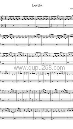 Billie Eilish,Khalid《lovely》钢琴谱(G调,简单,演奏版)