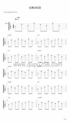 许茹芸《如果云知道》吉他谱(C调,弹唱版)