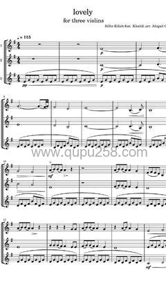 Billie Eilish,Khalid《lovely》小提琴谱(G调,演奏版)